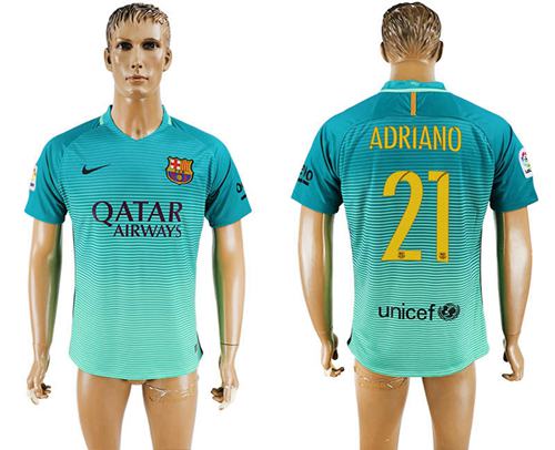 Barcelona #21 Adriano Sec Away Soccer Club Jersey